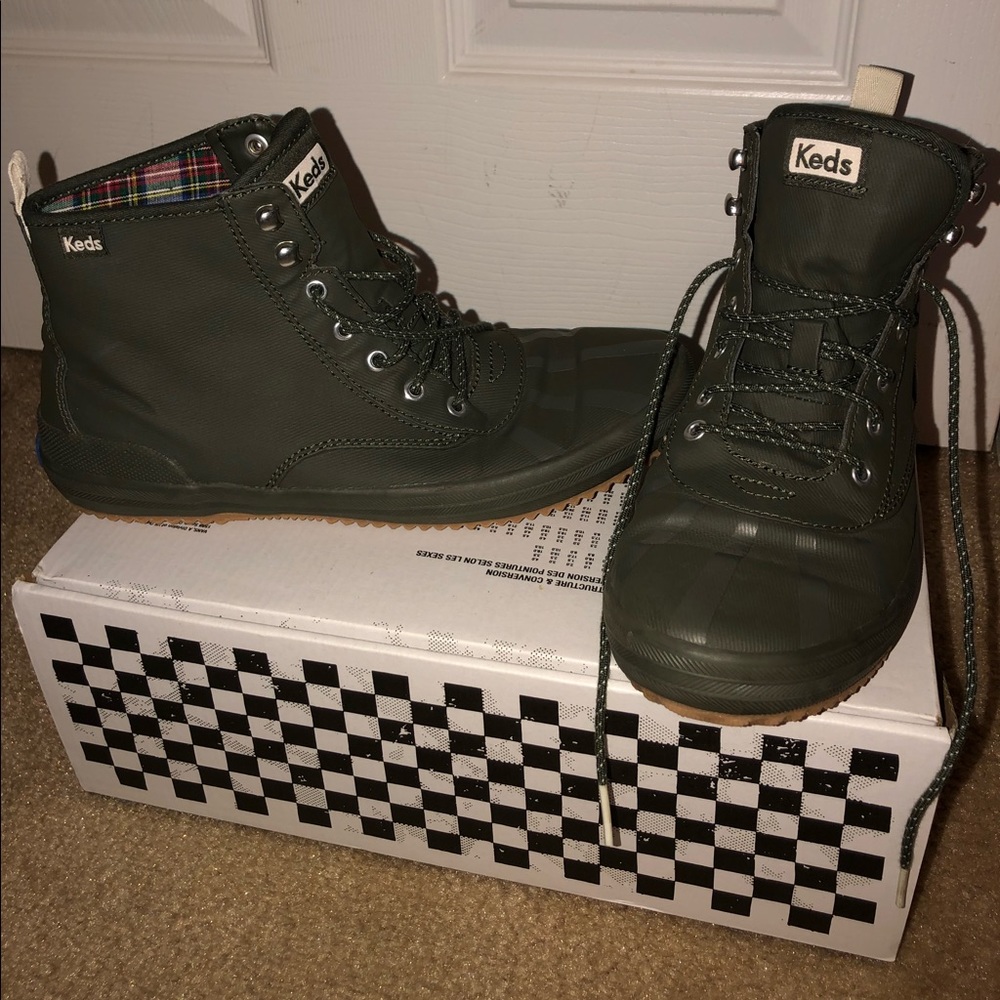 🆕 Keds Scout Splash Twill Ankle Boots - Green - Women’s - Size 9 NWOT